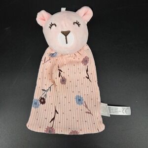 Dreamgro Pink Bear Lovey Security Blanket Floral Baby Comfort Toy